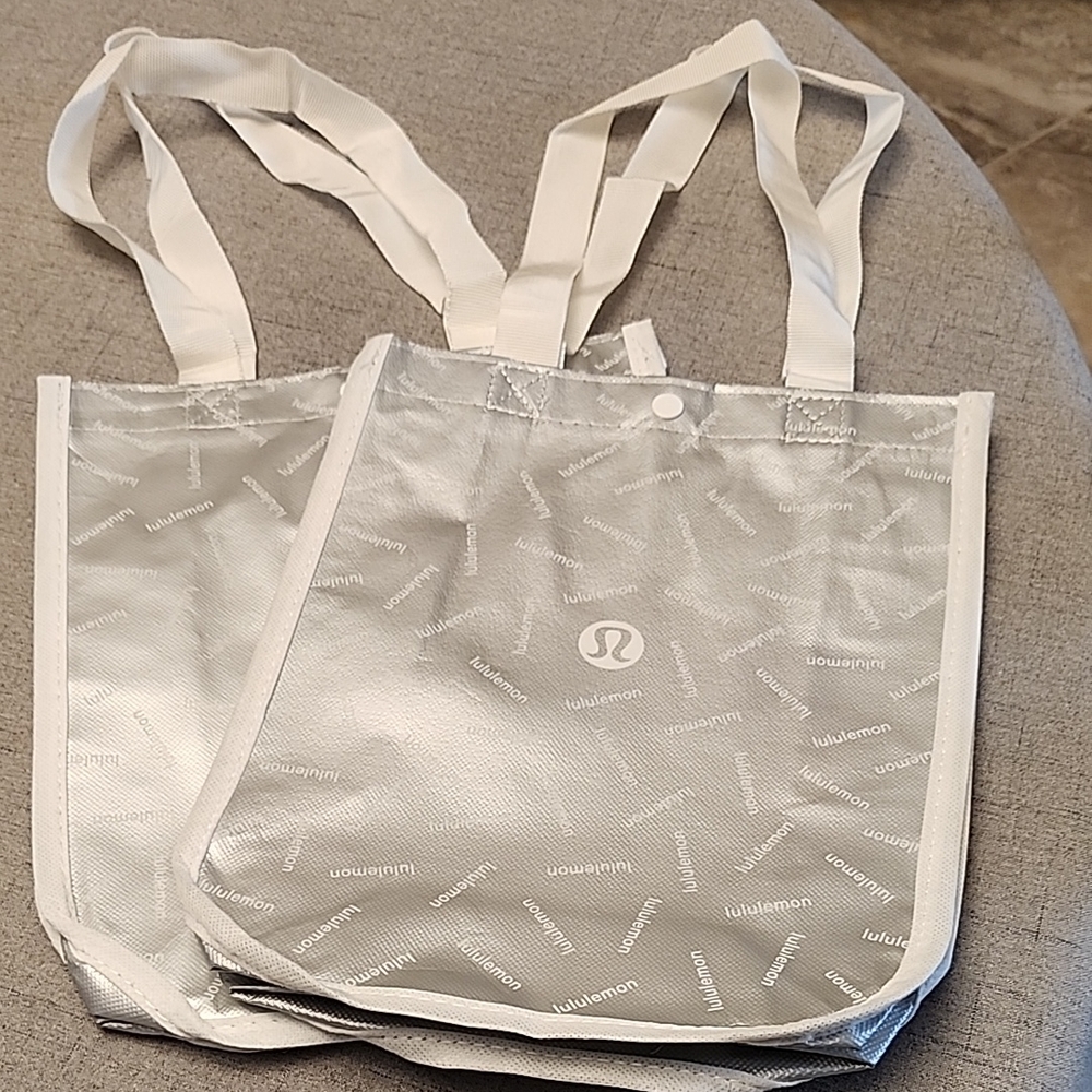 Set of 2 Lululemon Silver Tote Bags